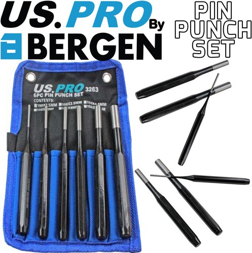 Bergen pin punch set 6pc - pin,